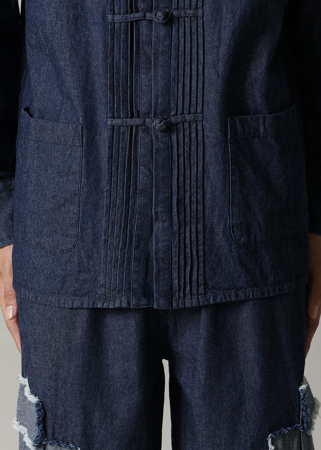 Xing Pintuck China Shirt Denim