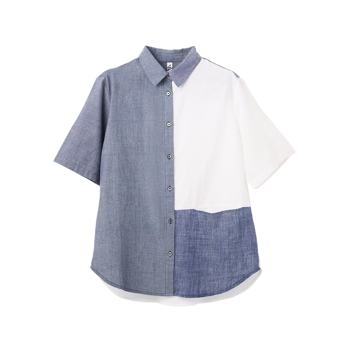Rinne Half-sleeve Blocking Shirt