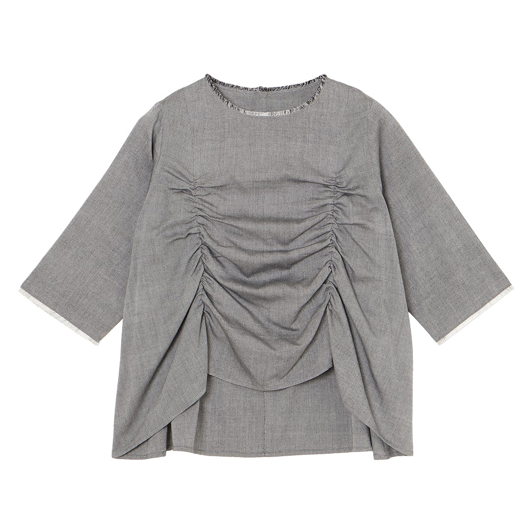 Rhythm Shirring 3Q Tops 150tw Khadi