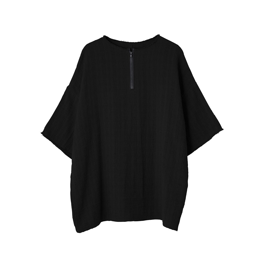 Kaname Zip-up Tops Dobby Gauze