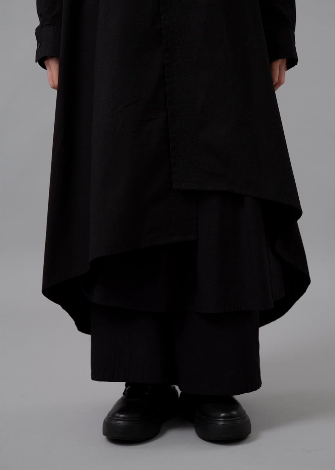 Sculpted Drape Long Shirt Poplin