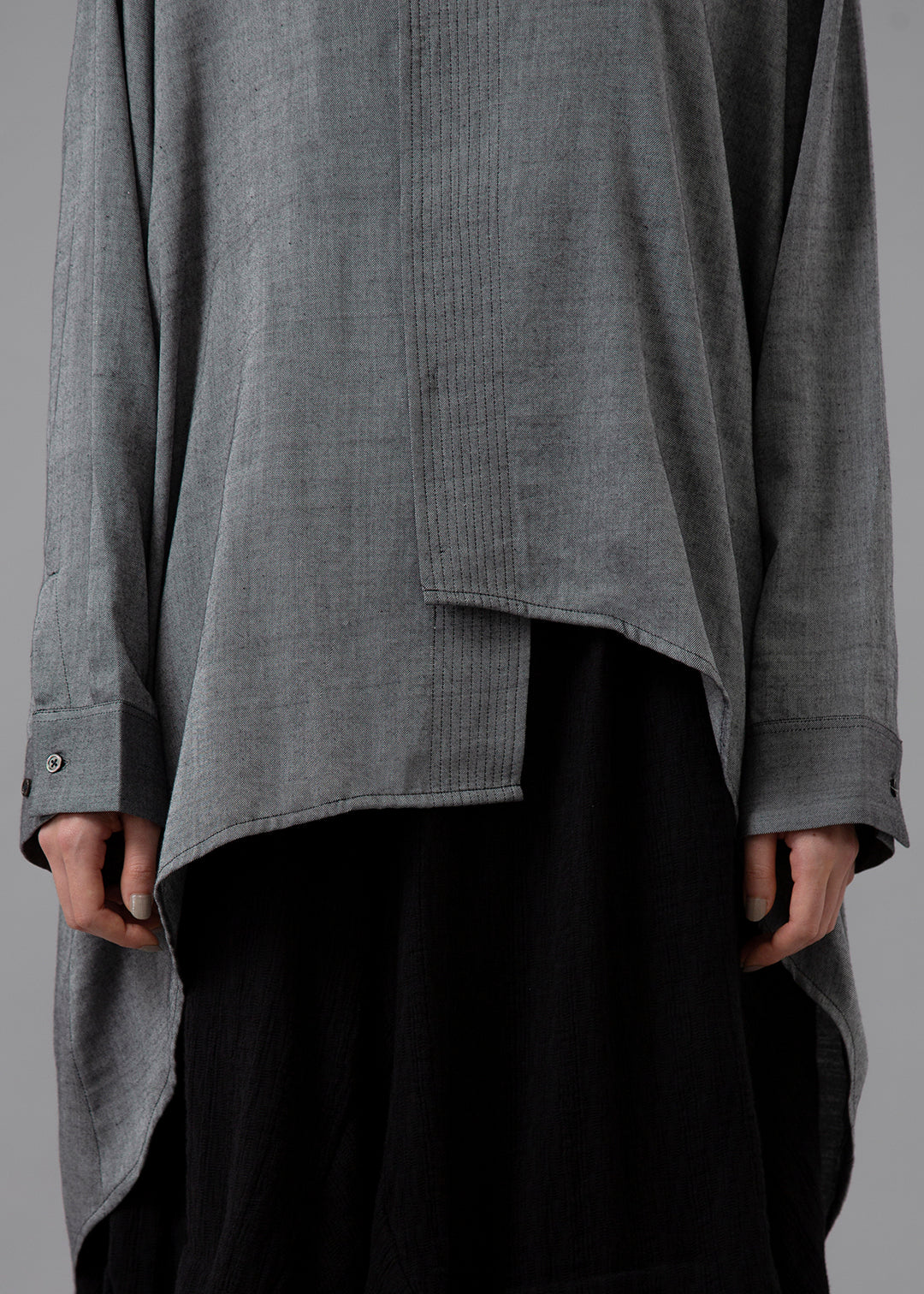 Sculpted Drape Shirt 150tw Khadi