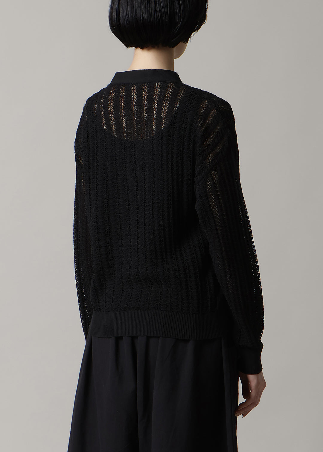 14gg Cotton Sheer Knit Cardigan