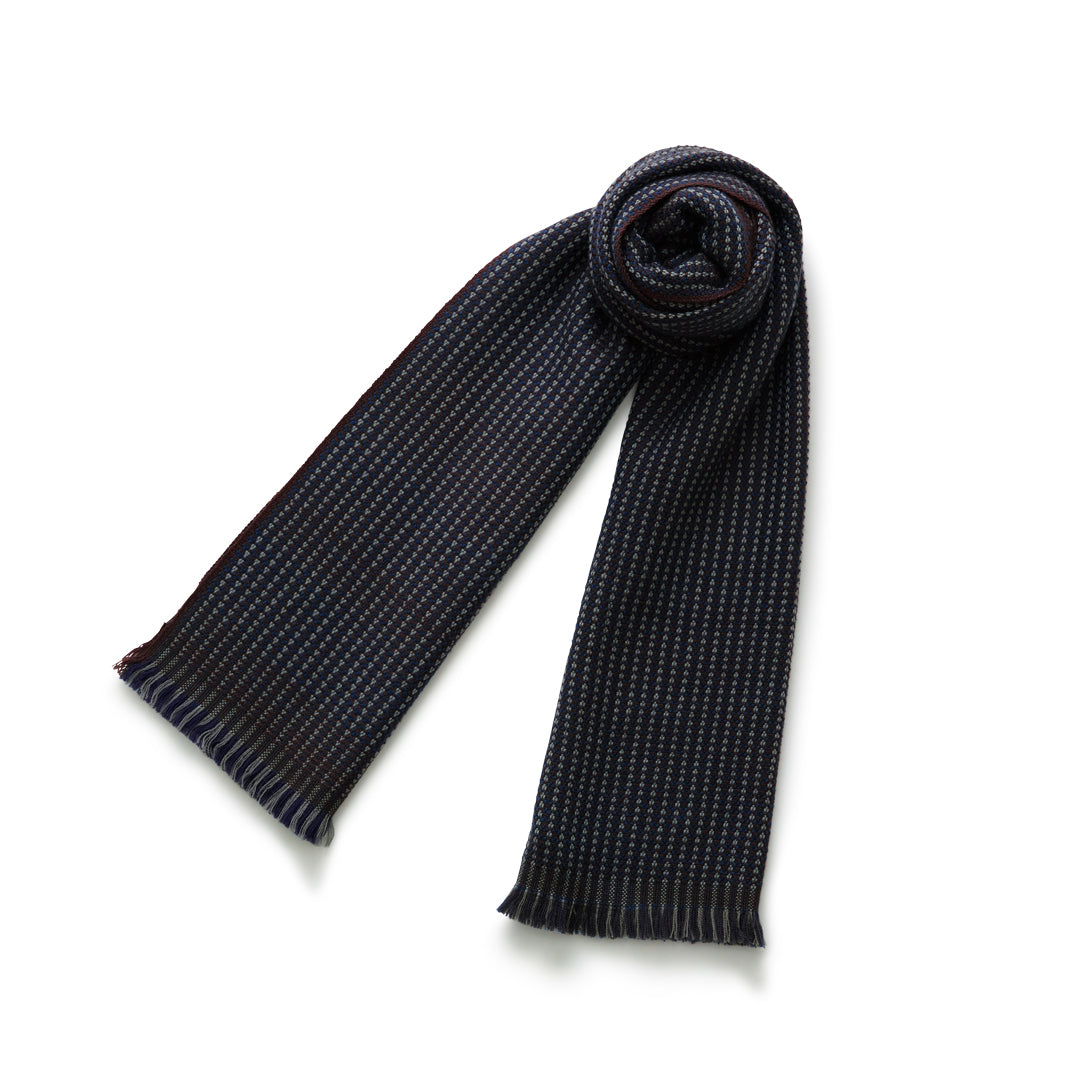 Tricolor Stripe Weave Muffler