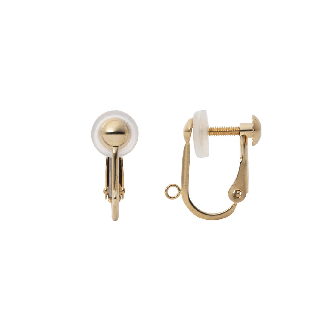 ネジバネ式イヤリングパーツ(K10ゴールド)