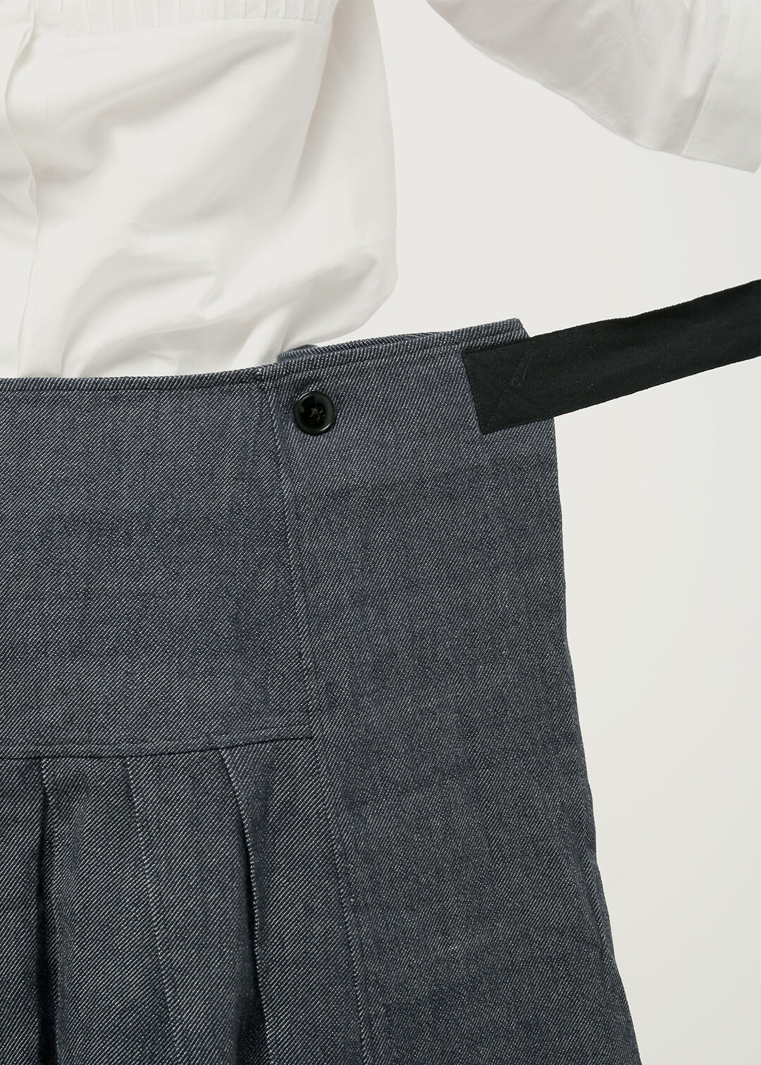 Denim Two-tone Pleat Skirt