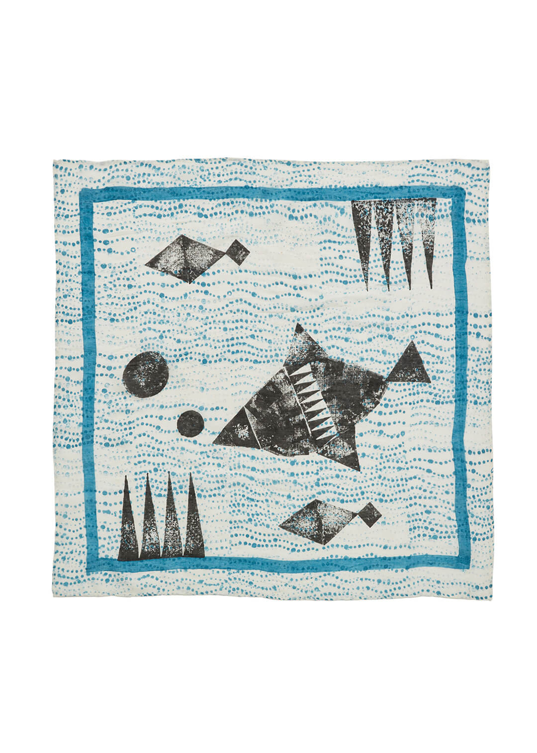 Block Print Scarf -fish-