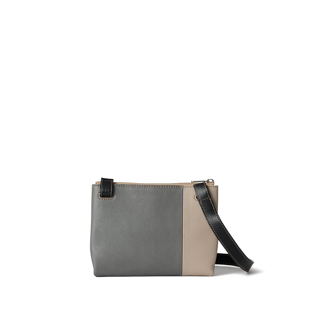 【美品】  MOTHERHOUSE / マザーハウス | 配色 レザーショルダーバッグ | グレー | レディース 中古・古着通販】MOTHERHOUSE (マザーハウス) レザーショルダーバッグ