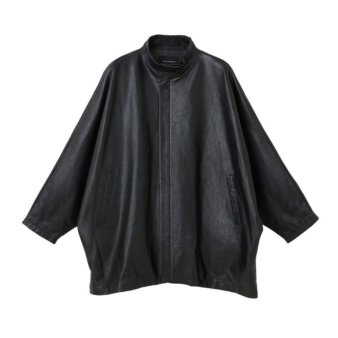Matou Stand Collar Leather Jacket