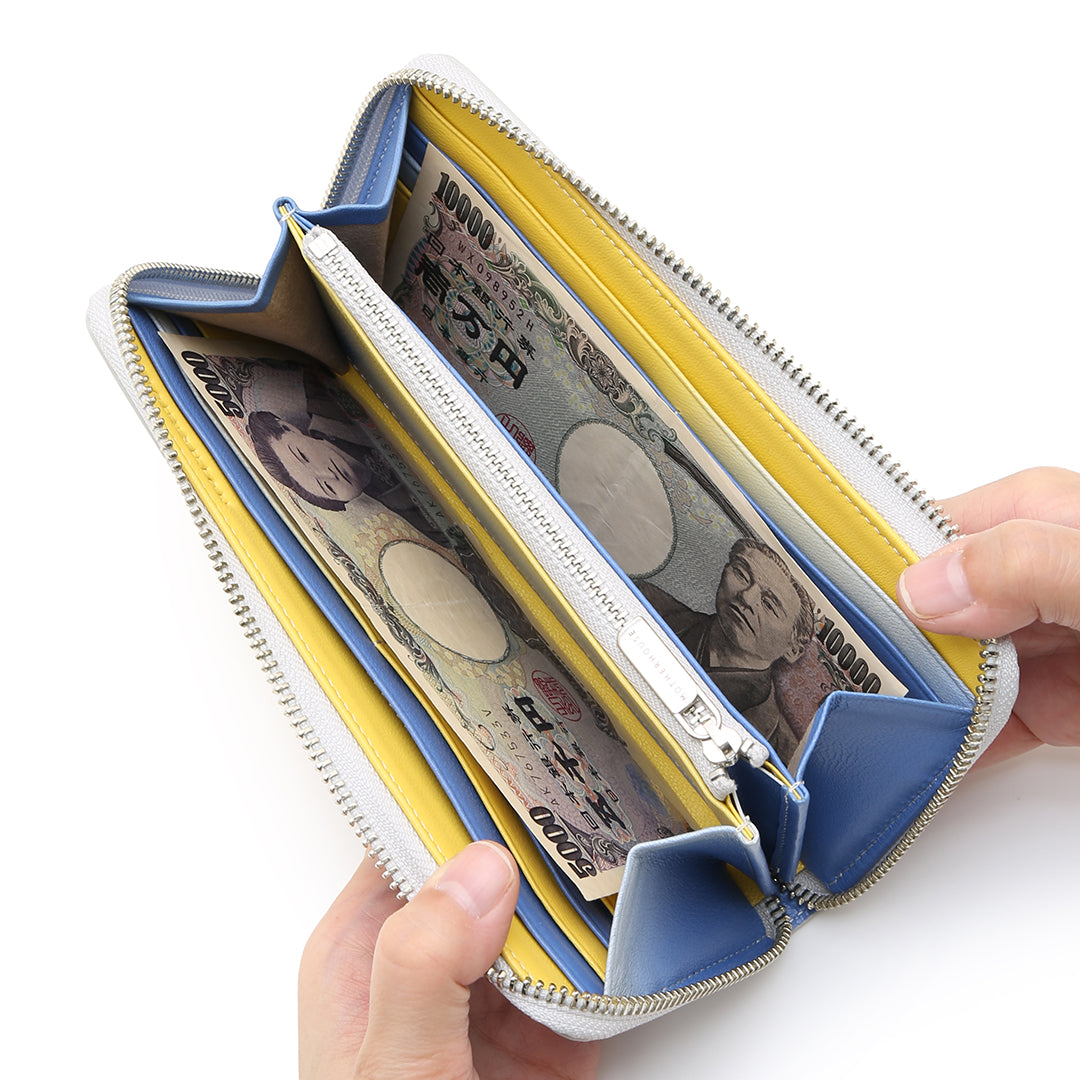 Irodori Tri-color Round Long Wallet