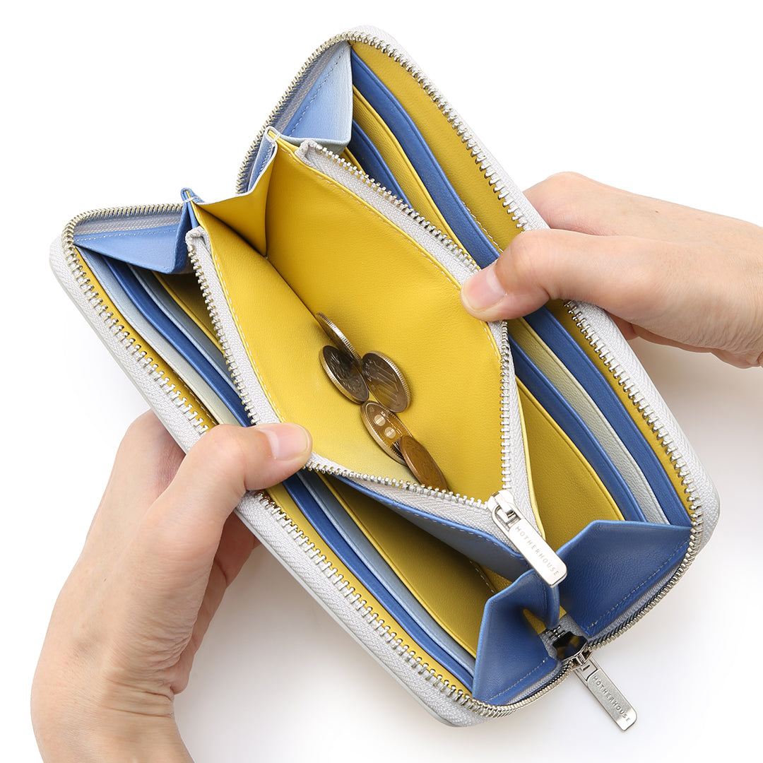 Irodori Tri-color Round Long Wallet