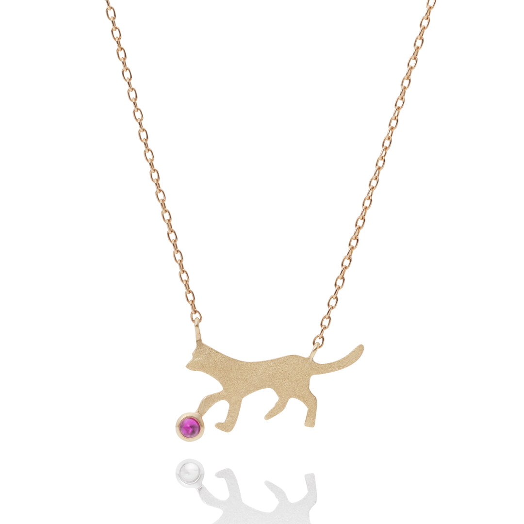 With heart(cat) necklace