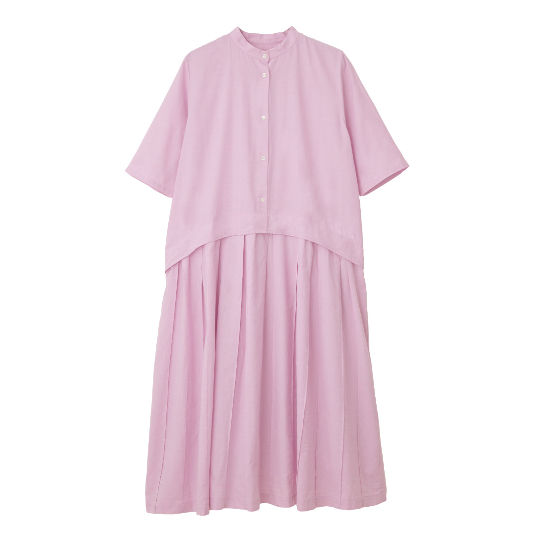 150dt Khadi Stand Collar Pleats OP