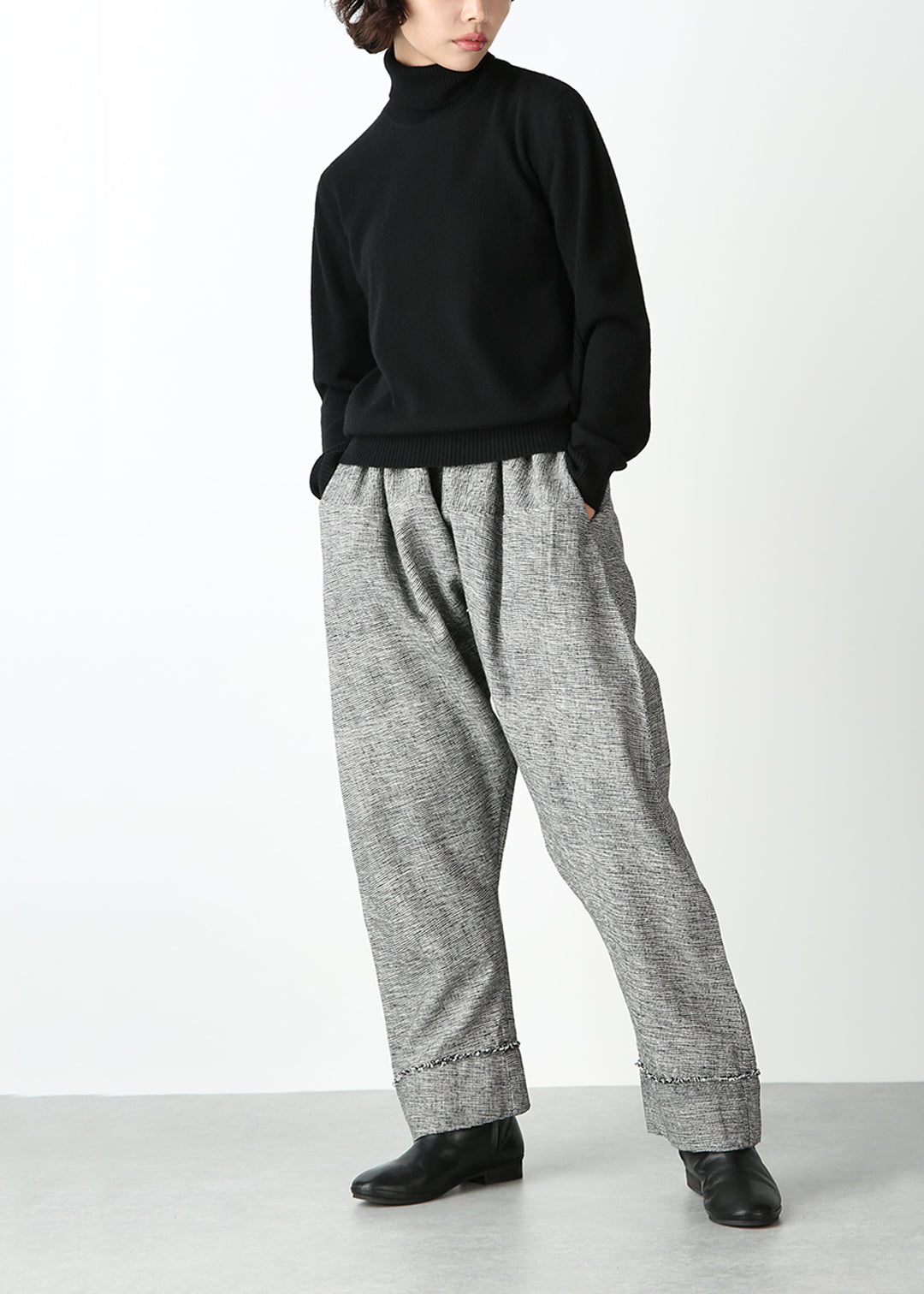 Yuragi Relax Pants Oxford Khadi