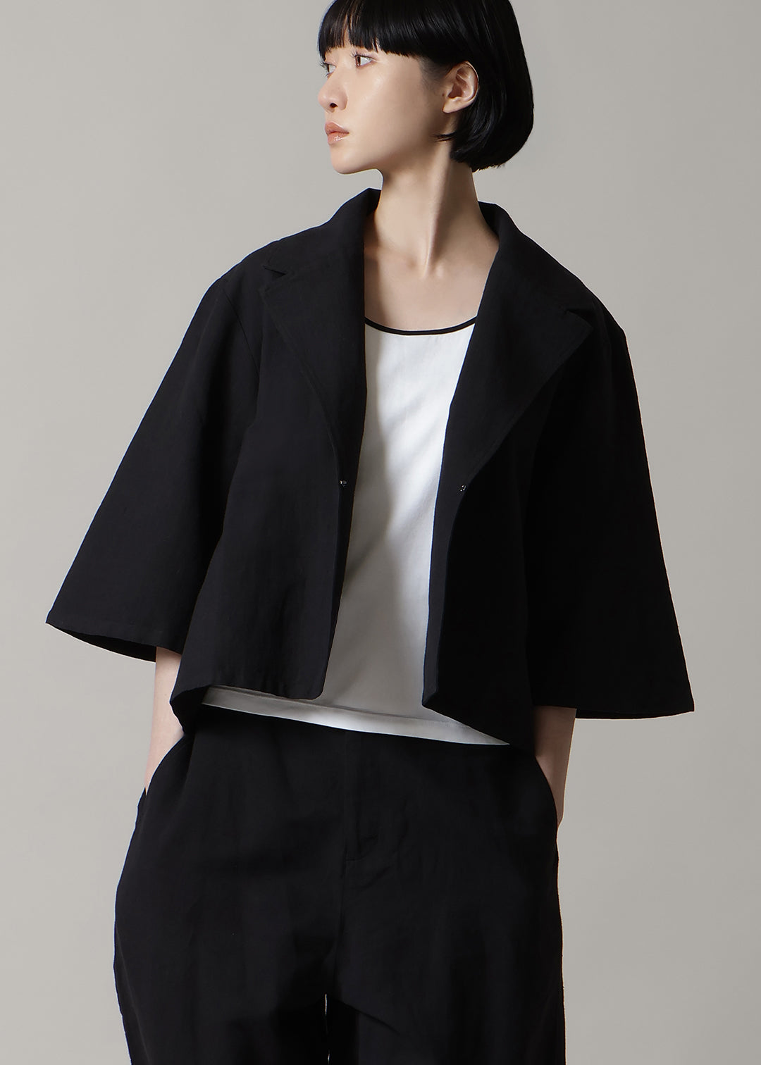 Kaname Short Jacket Linen Khadi