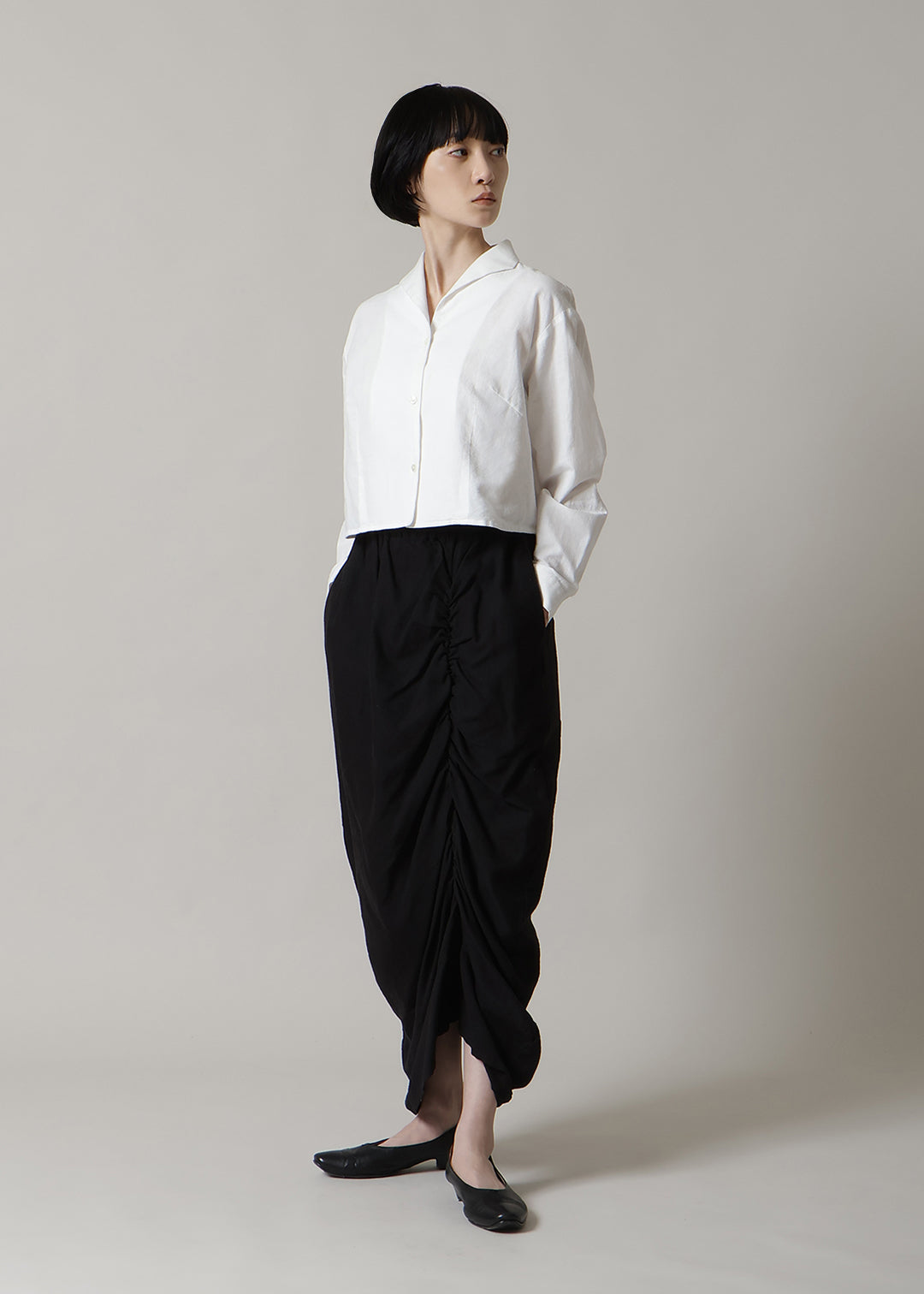 Yui Shirring Skirt Linen Khadi