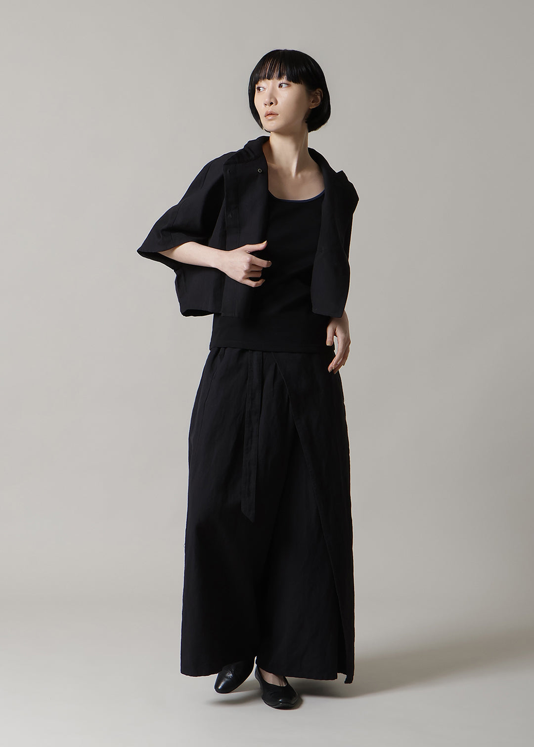 Hiyaku Bolero Shirt Linen Khadi