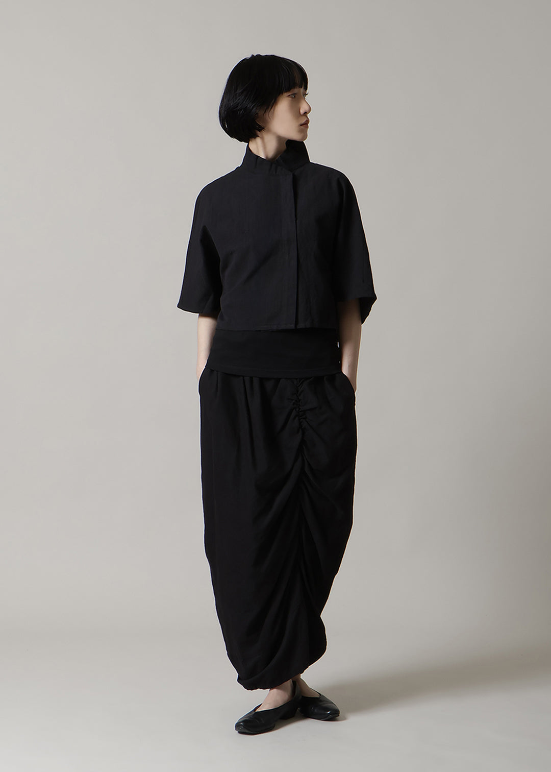 Hiyaku Bolero Shirt Linen Khadi