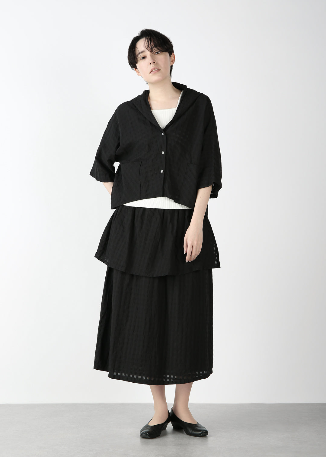 Hiyaku Layered Skirt Chatai check
