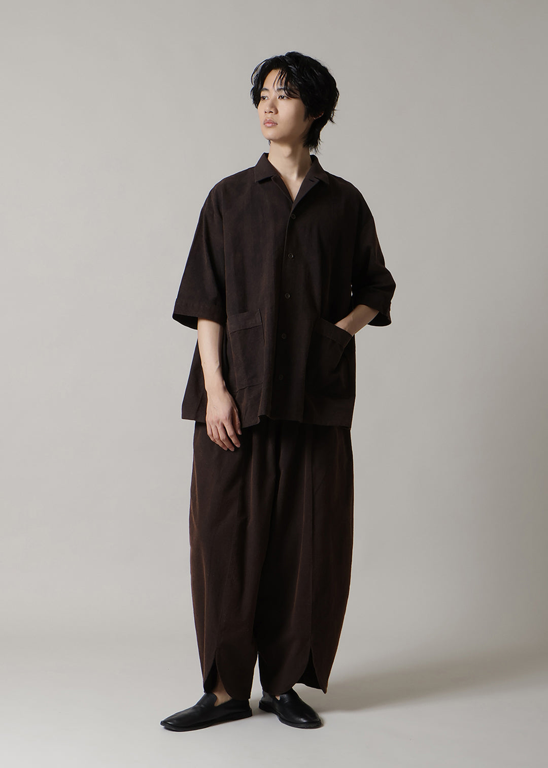 Kaname Open Collar SH Washed Khadi