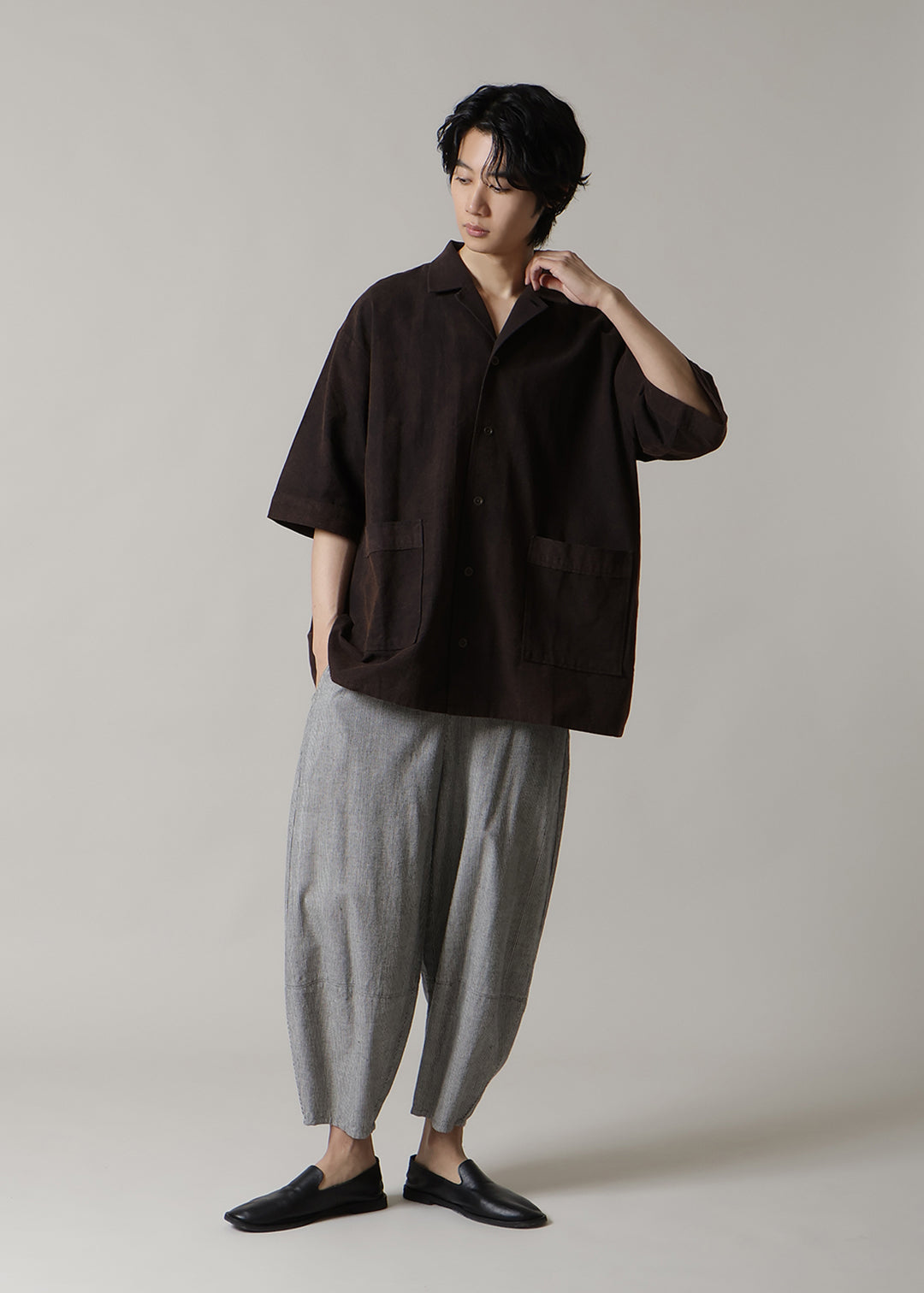 Kaname Open Collar SH Washed Khadi