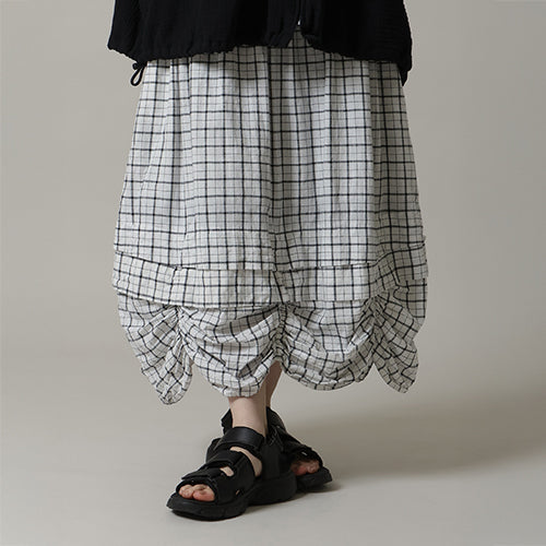 Rhythm Skirt 56s check Khadi – マザーハウス 公式サイト