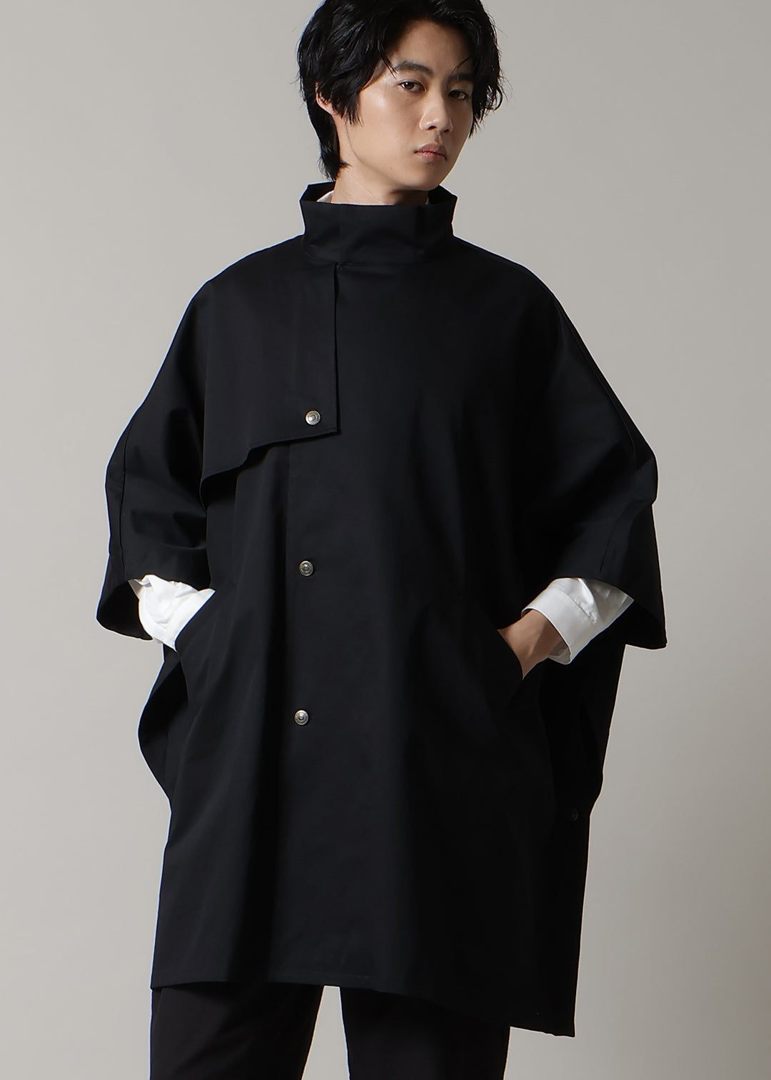Matou Poncho Coat Cotton Chino
