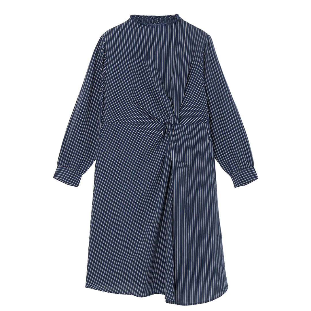 Yui Front Knotted OP L/C stripe