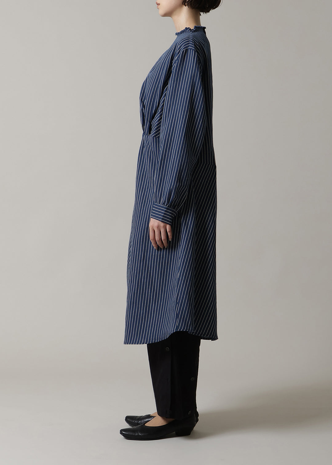 Yui Front Knotted OP L/C stripe