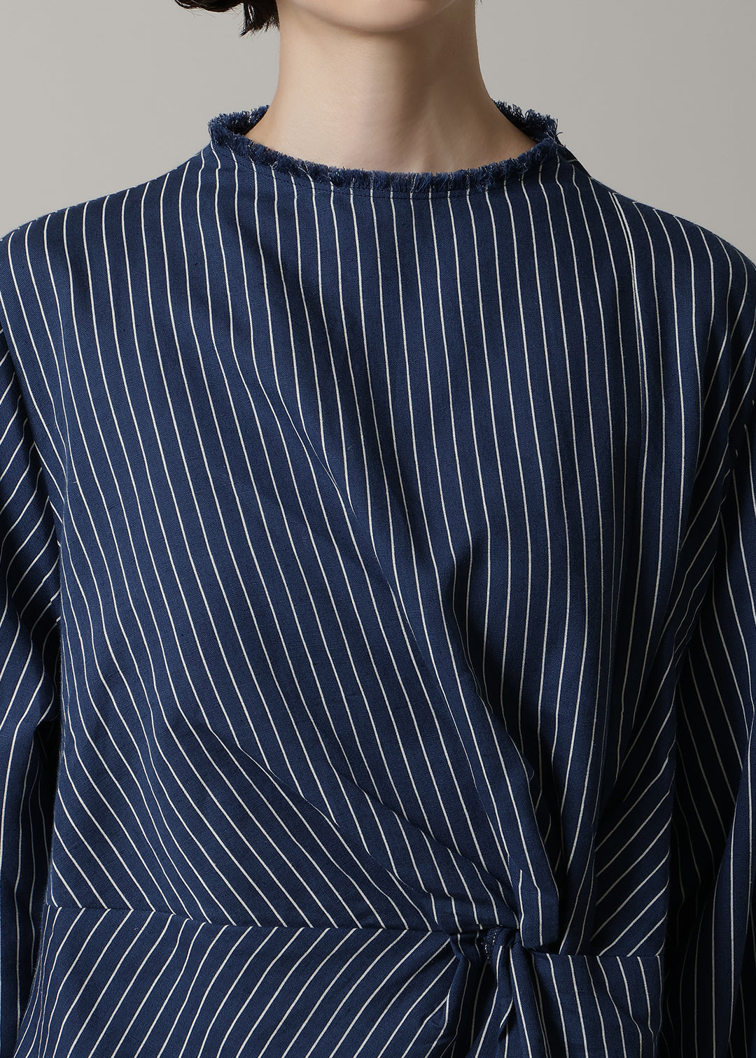 Yui Front Knotted OP L/C stripe