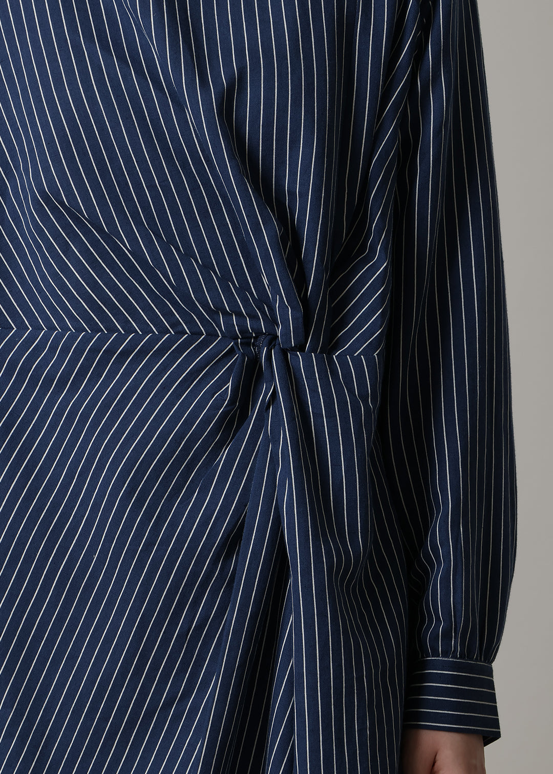 Yui Front Knotted OP L/C stripe