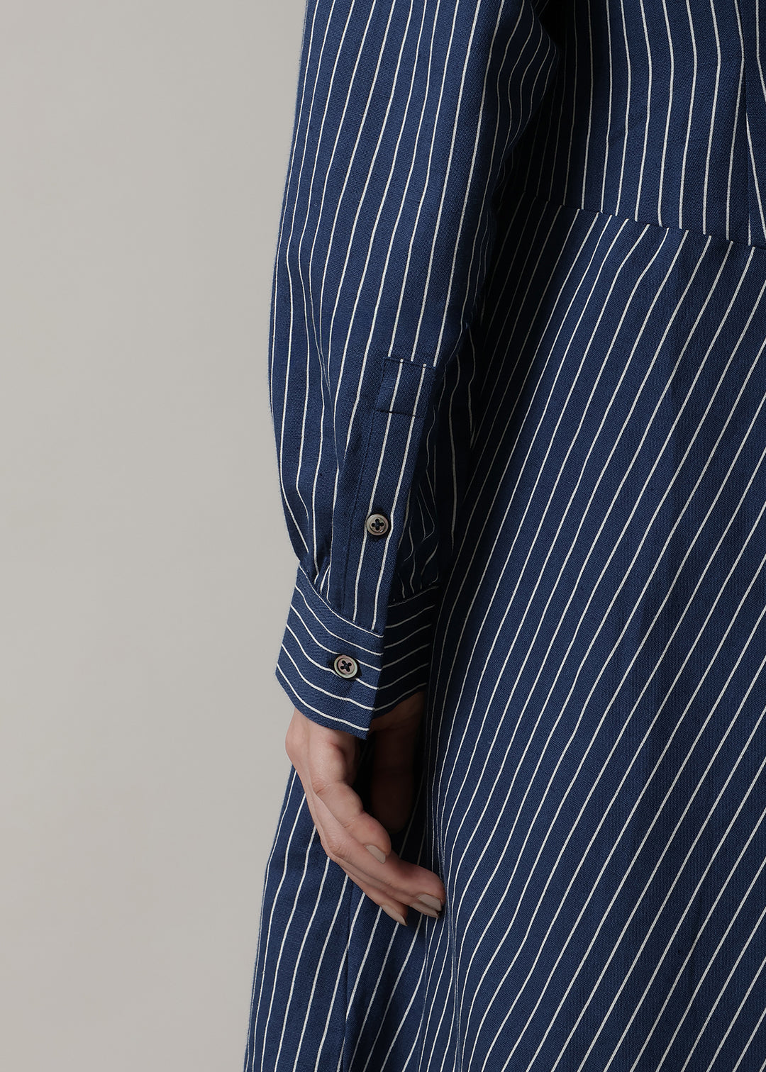 Yui Front Knotted OP L/C stripe