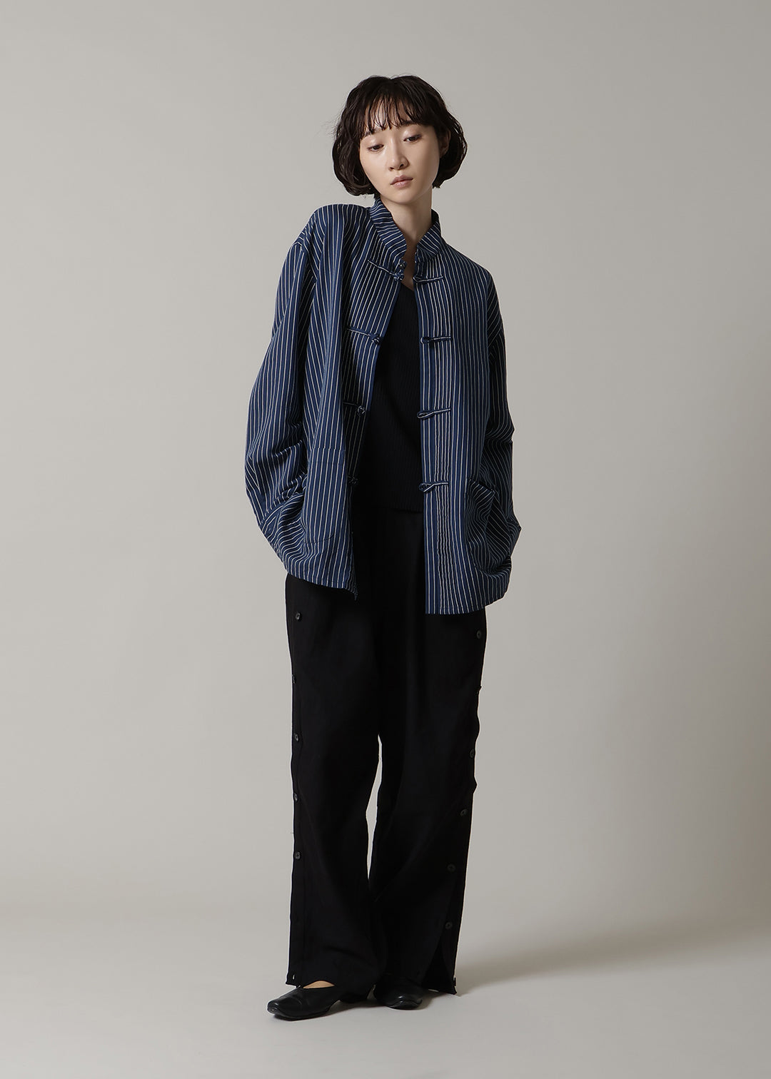 Xing Pintuck China Shirt L/C stripe