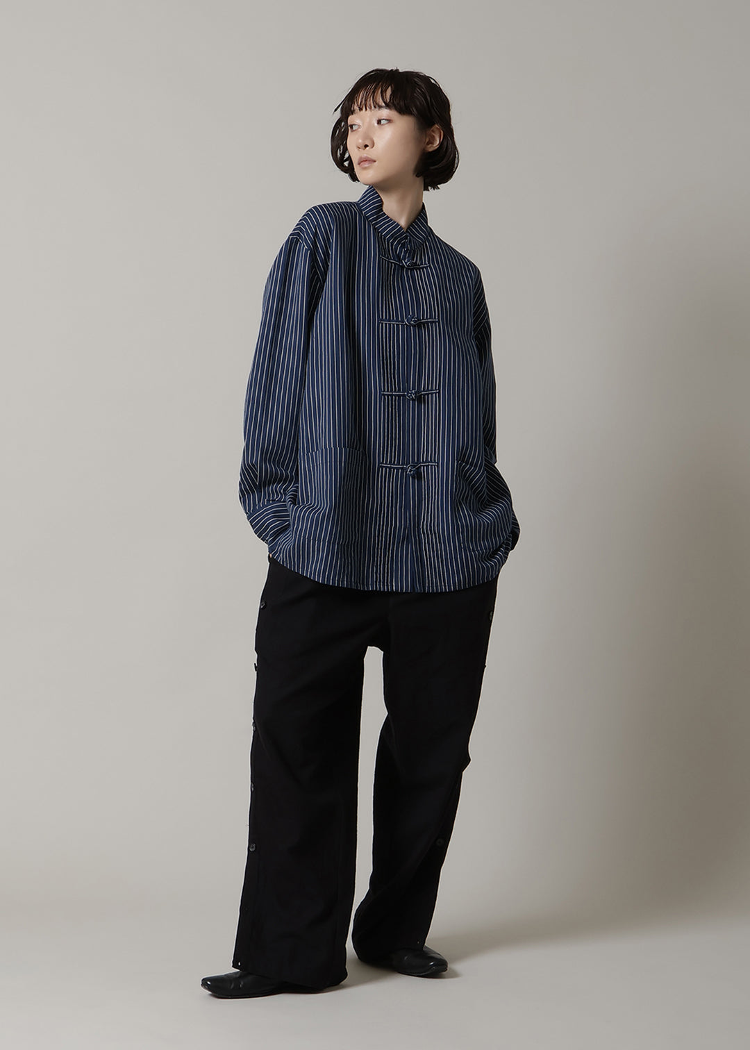 Xing Pintuck China Shirt L/C stripe