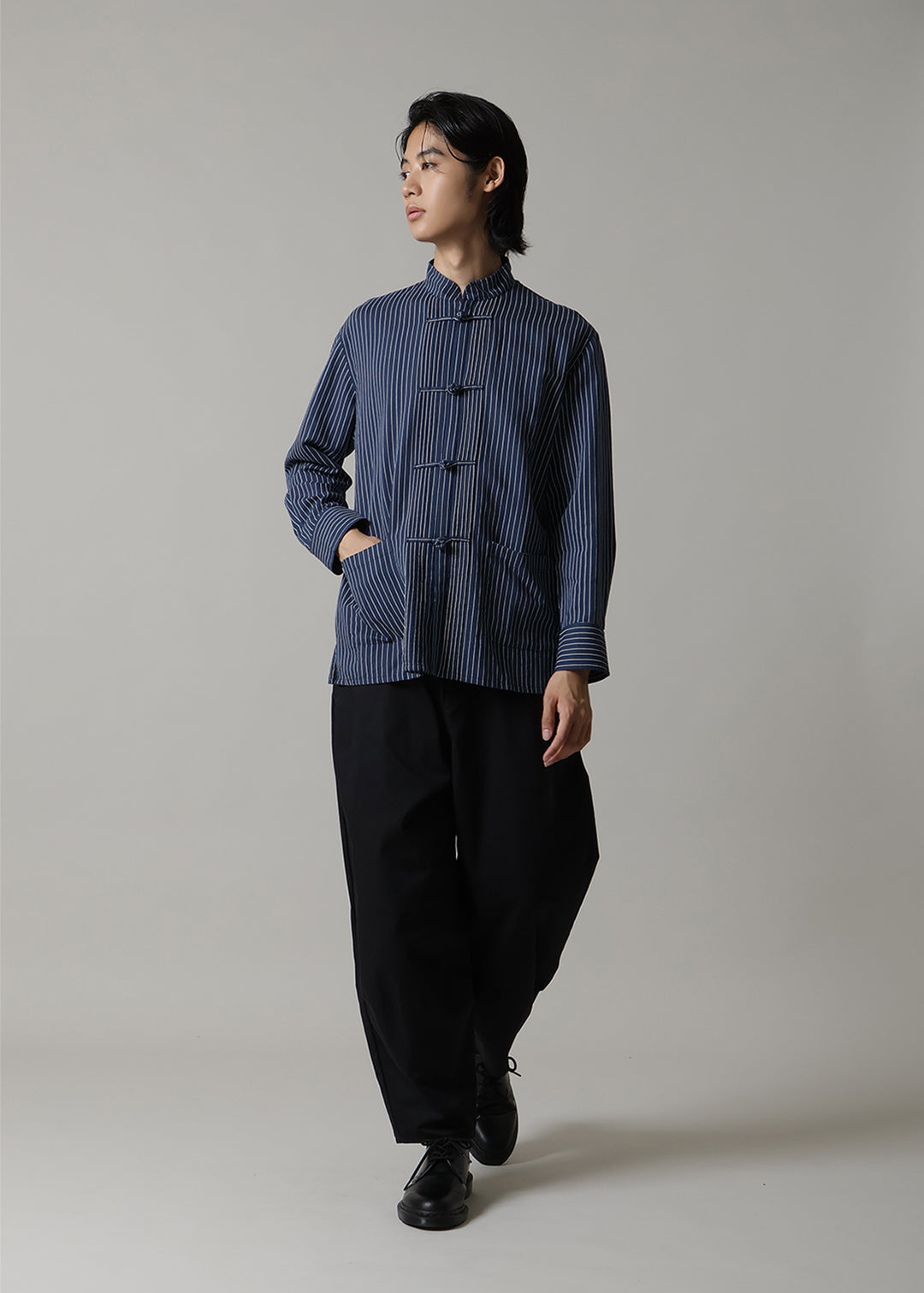 Xing Pintuck China Shirt L/C stripe