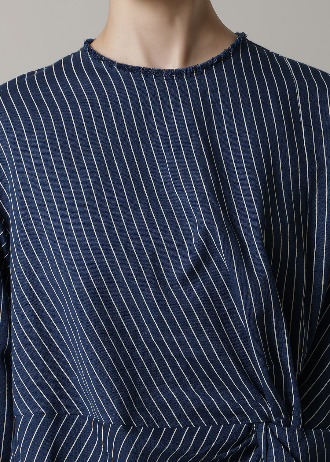 Yui Front Knotted Tops L/C stripe