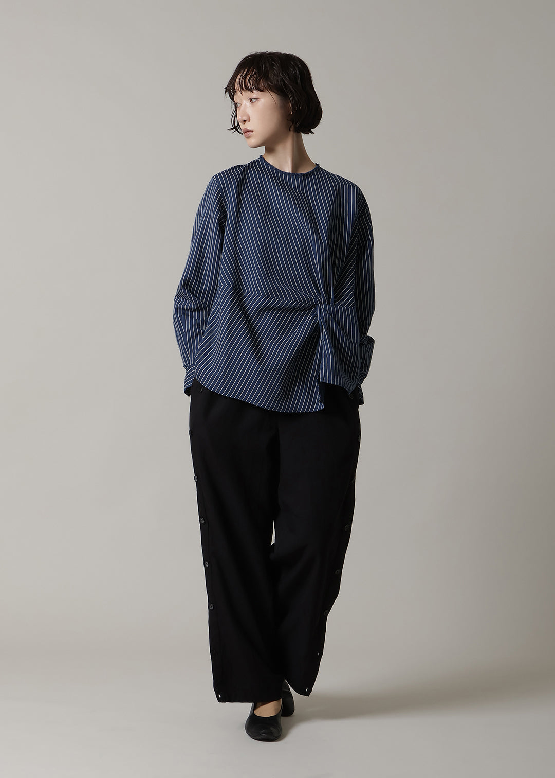 Yui Front Knotted Tops L/C stripe