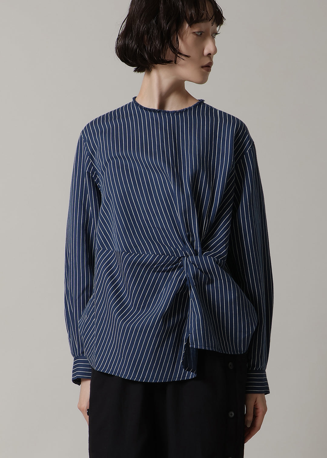 Yui Front Knotted Tops L/C stripe