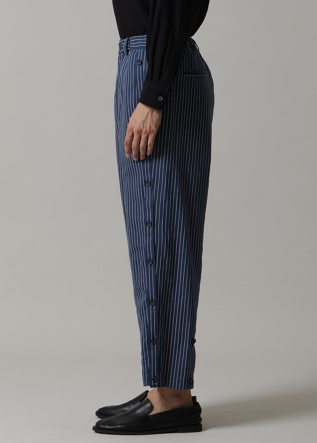 Xing Side Button Pants L/C stripe