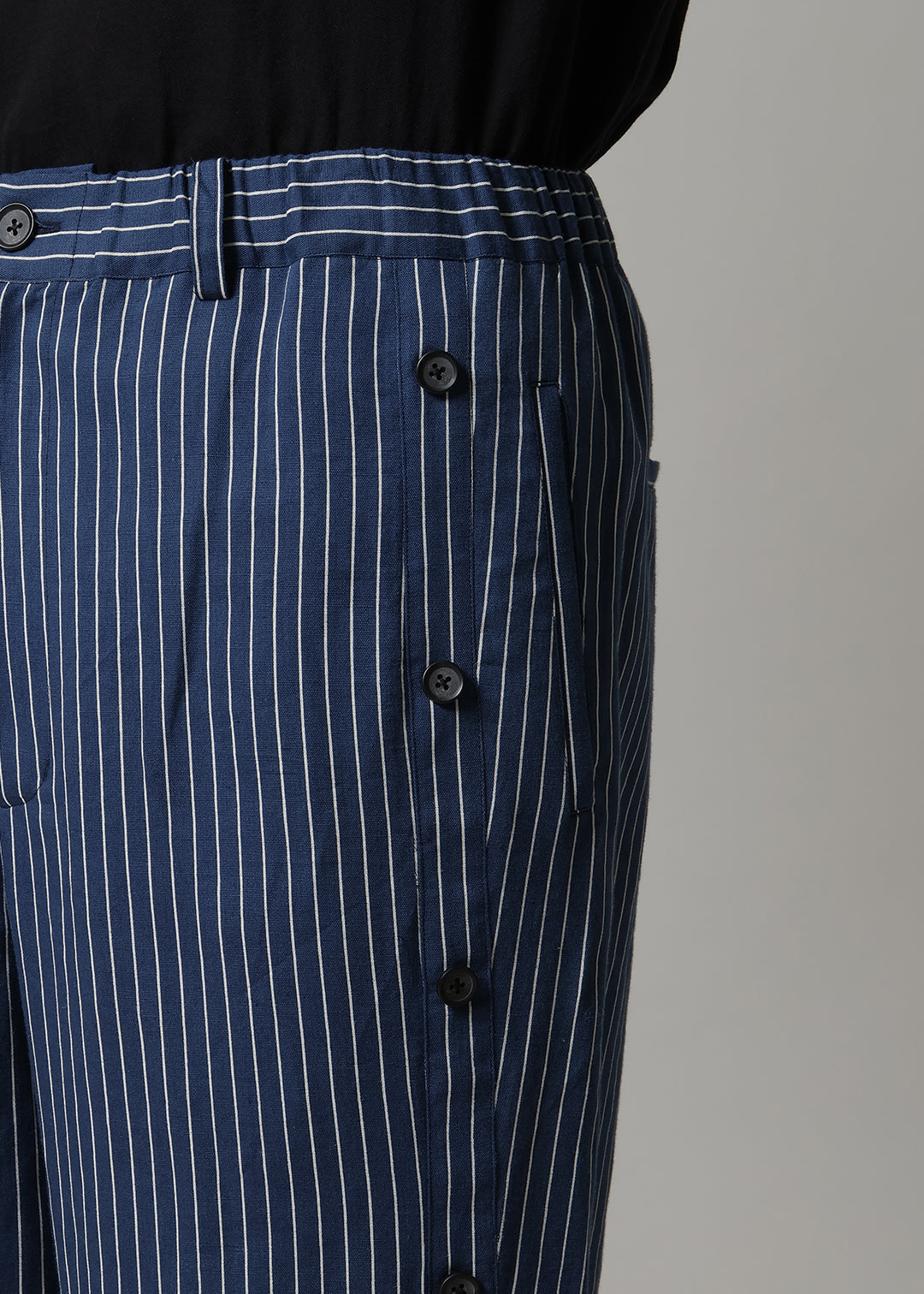 Xing Side Button Pants L/C stripe