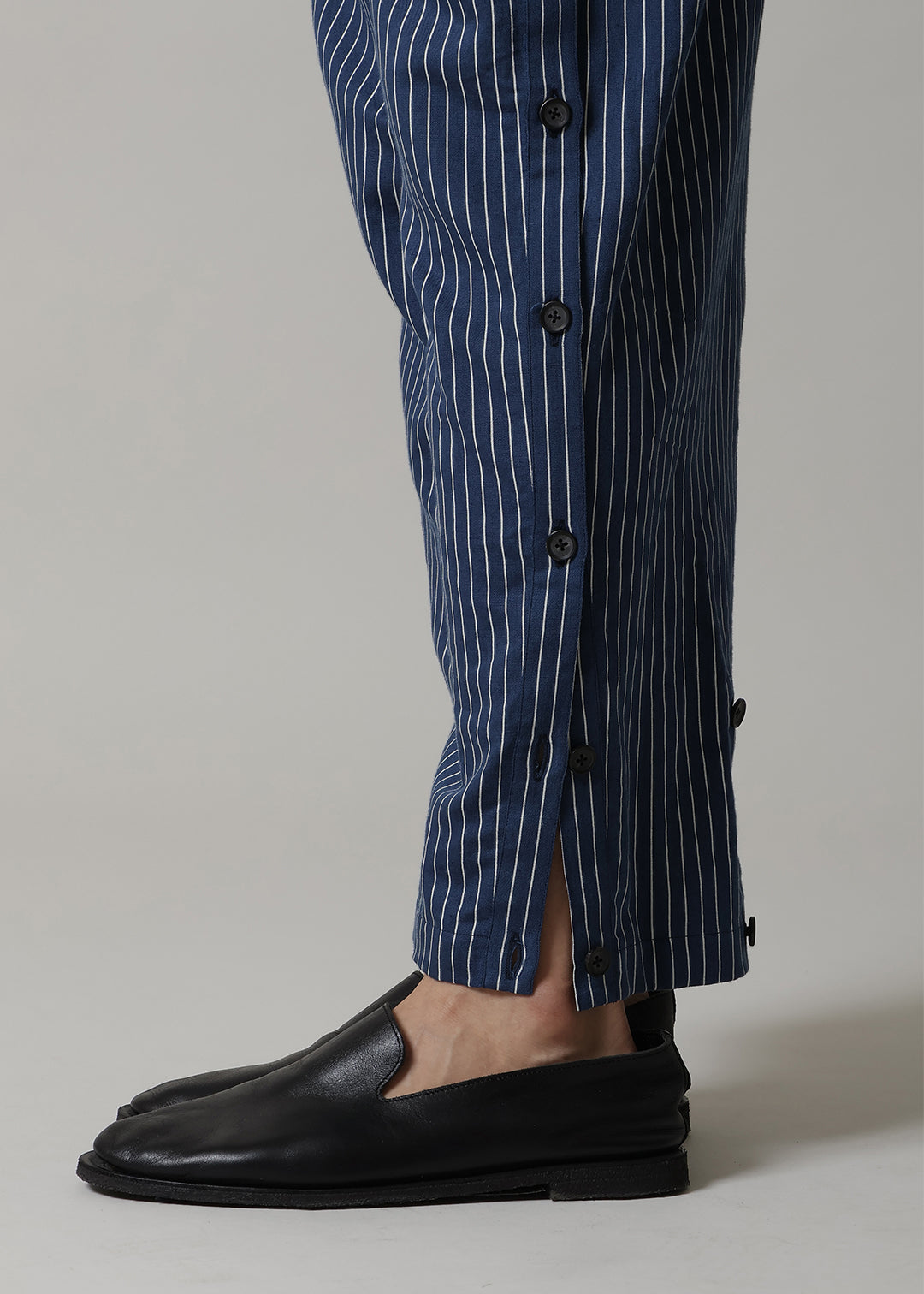 Xing Side Button Pants L/C stripe