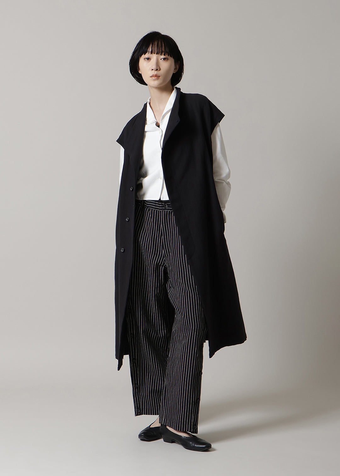 Xing Side Button Pants L/C stripe