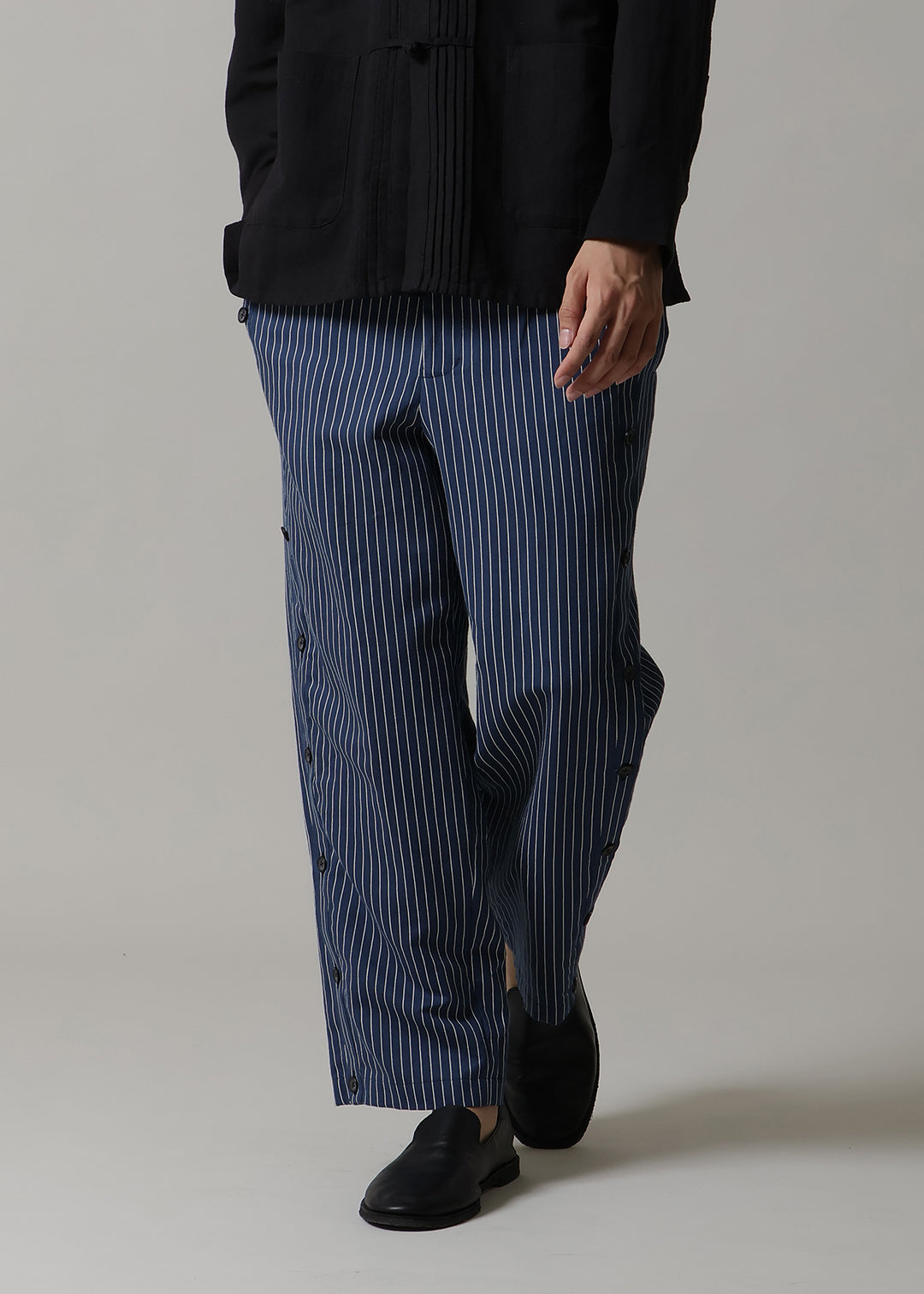 Xing Side Button Pants L/C stripe