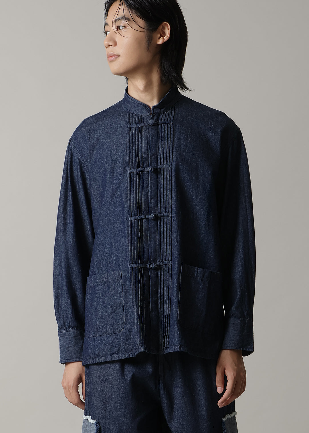 Xing Pintuck China Shirt Denim