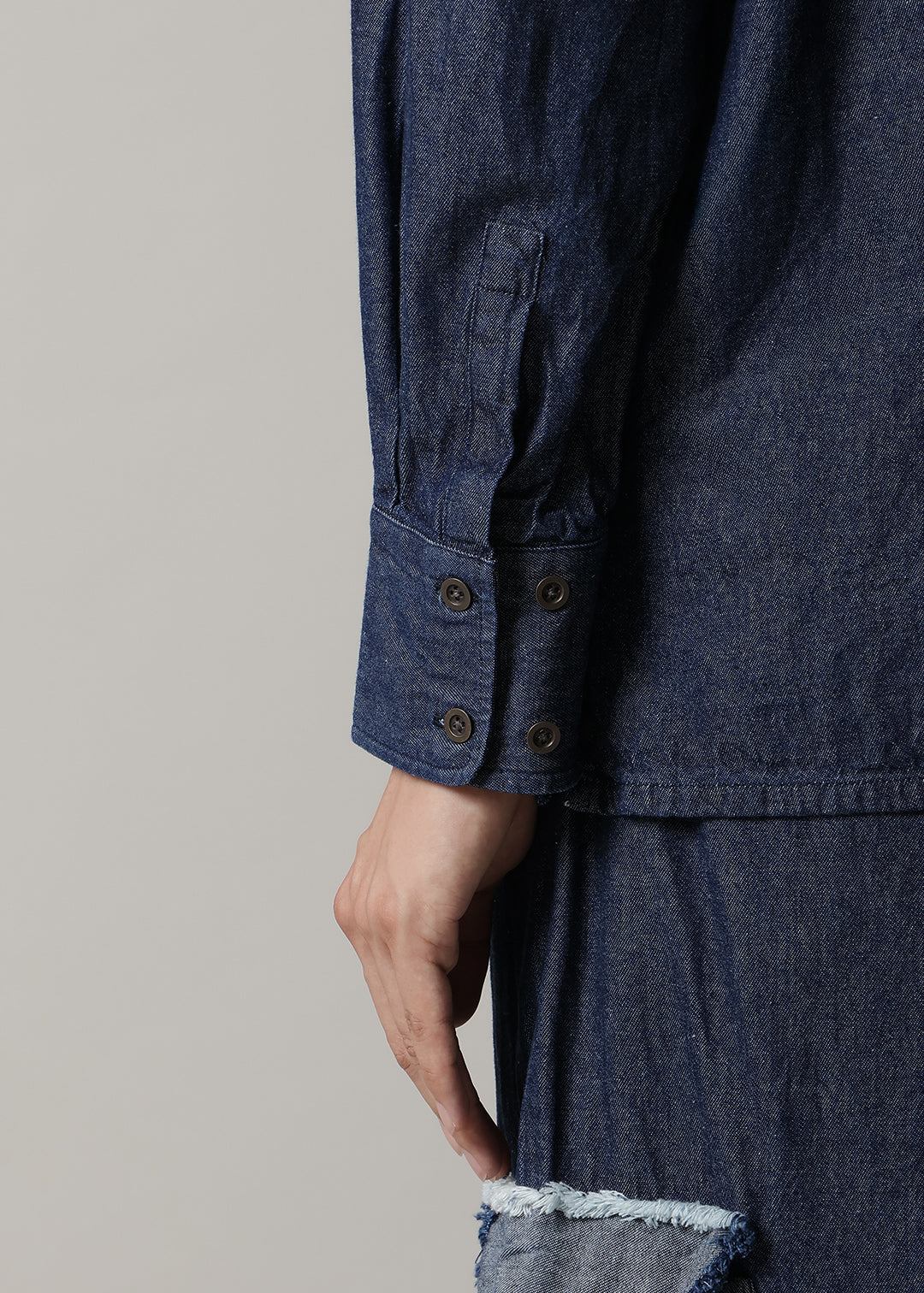 Xing Pintuck China Shirt Denim