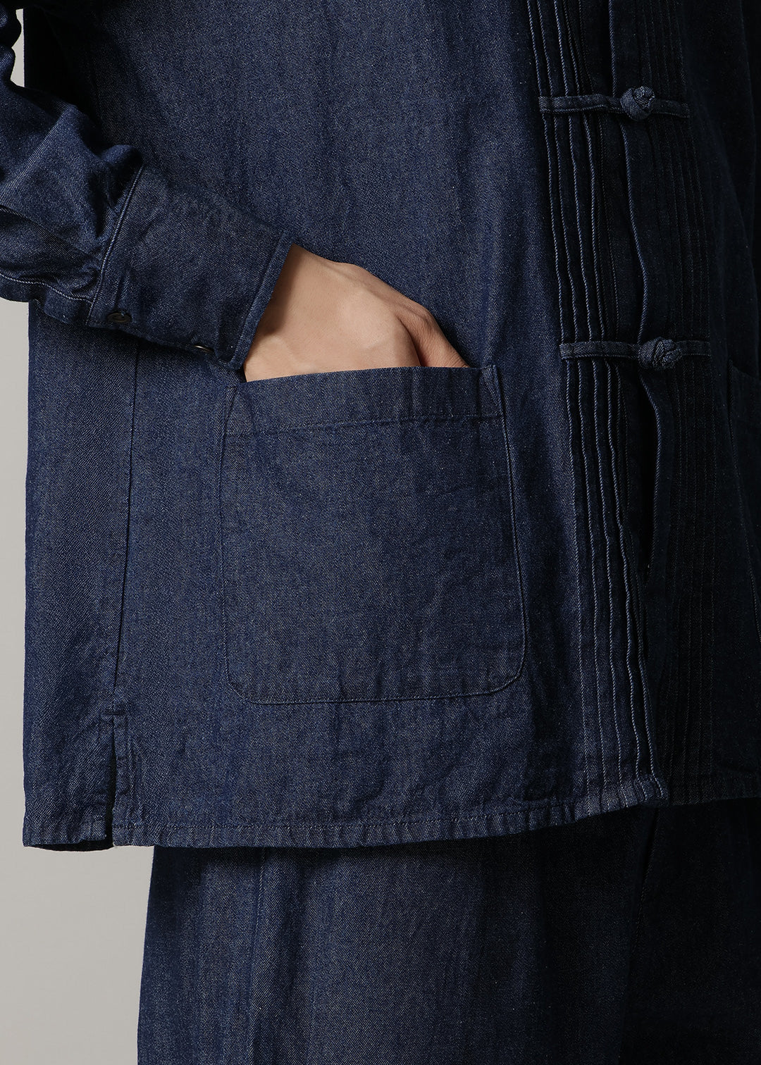 Xing Pintuck China Shirt Denim