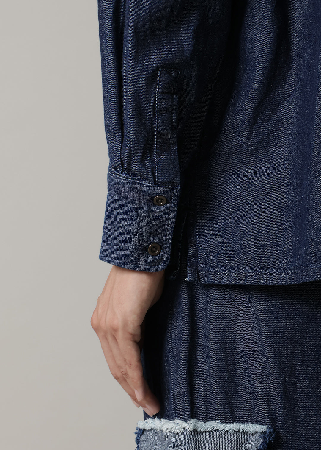 Xing Pintuck China Shirt Denim