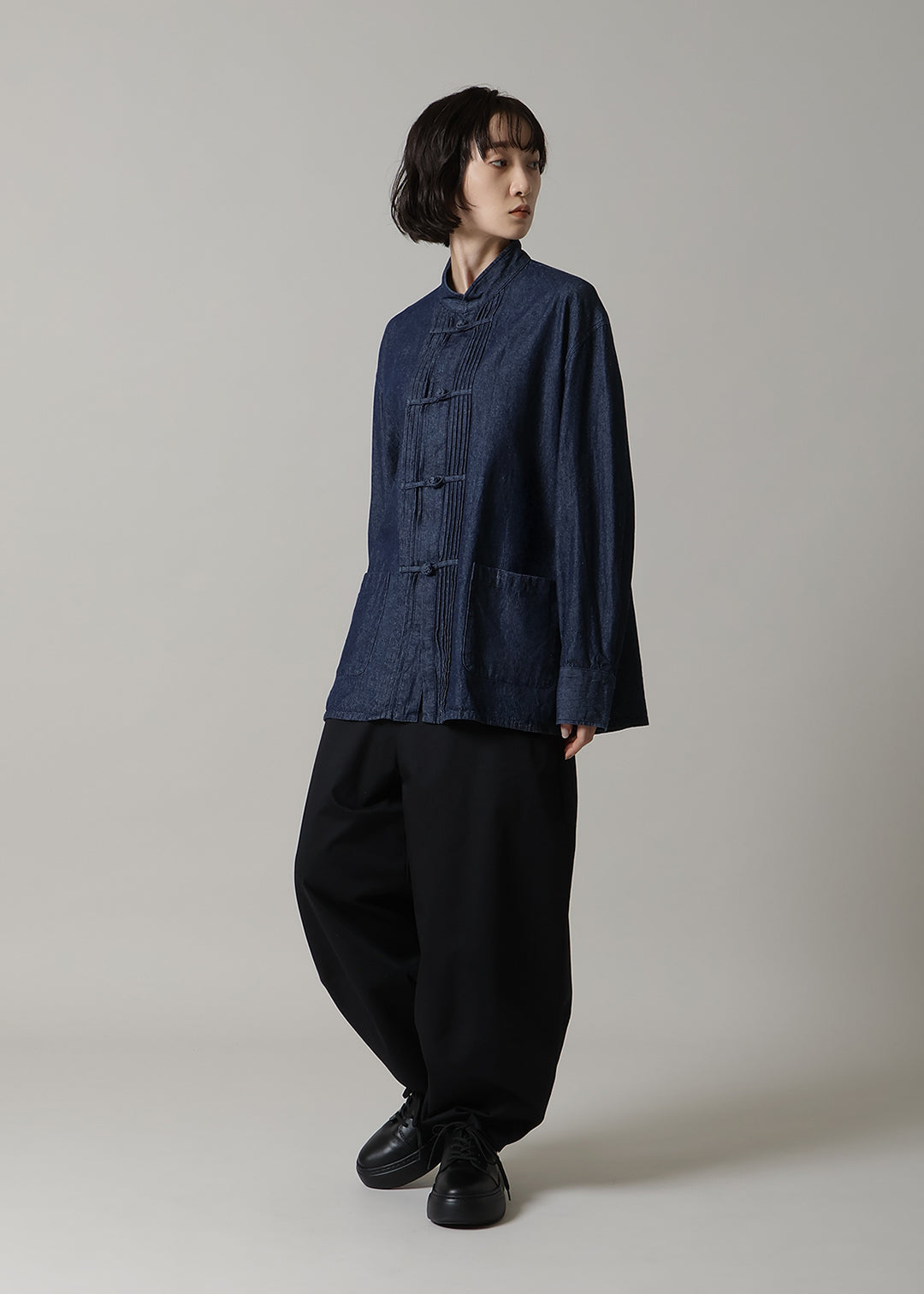 Xing Pintuck China Shirt Denim