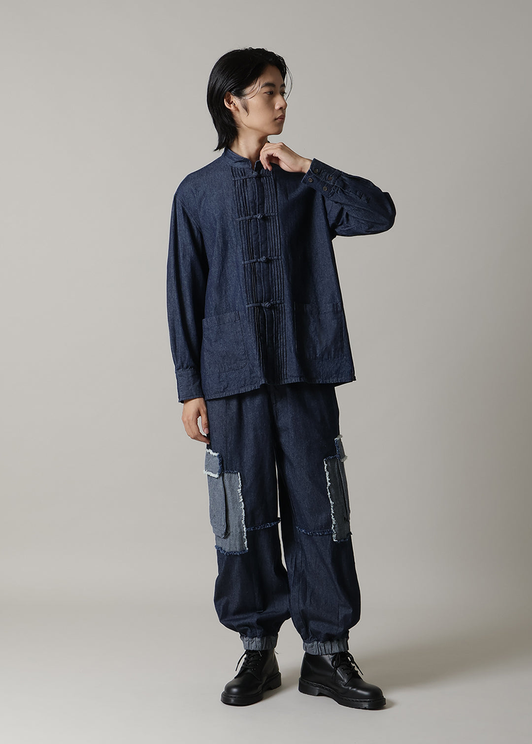 Xing Pintuck China Shirt Denim