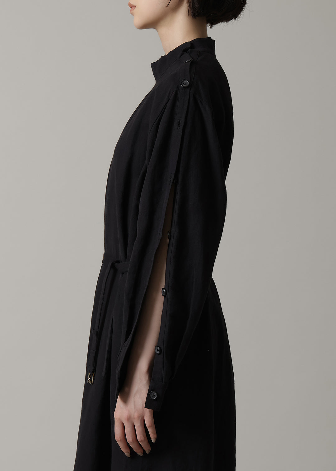 Xing Side Button OP Linen Khadi